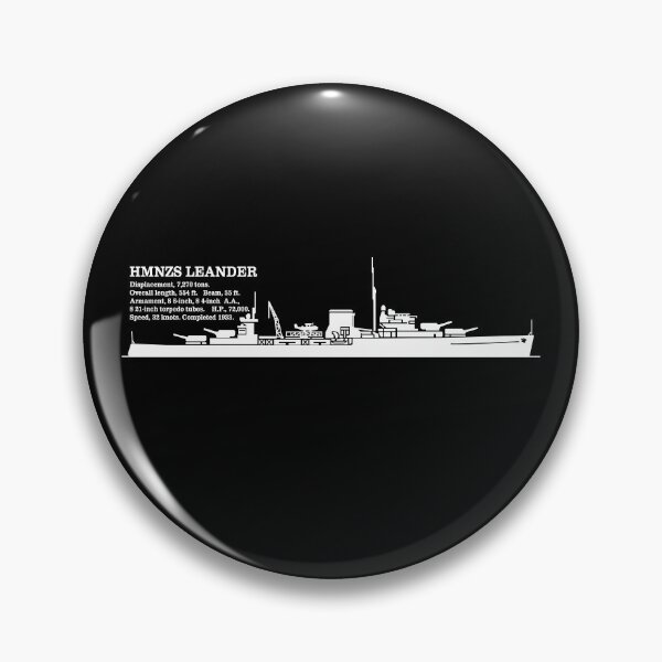 Item preview, HMNZS Leander New Zealand WW2 Light Cruiser Ship Infographic Silhouette designed and sold by MilitaryMart.