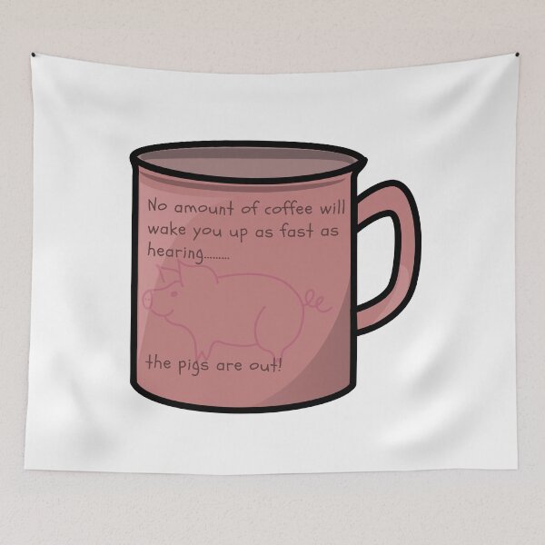 Item preview, No amount of coffee will wake you up like….pigs! designed and sold by scleverfarm.