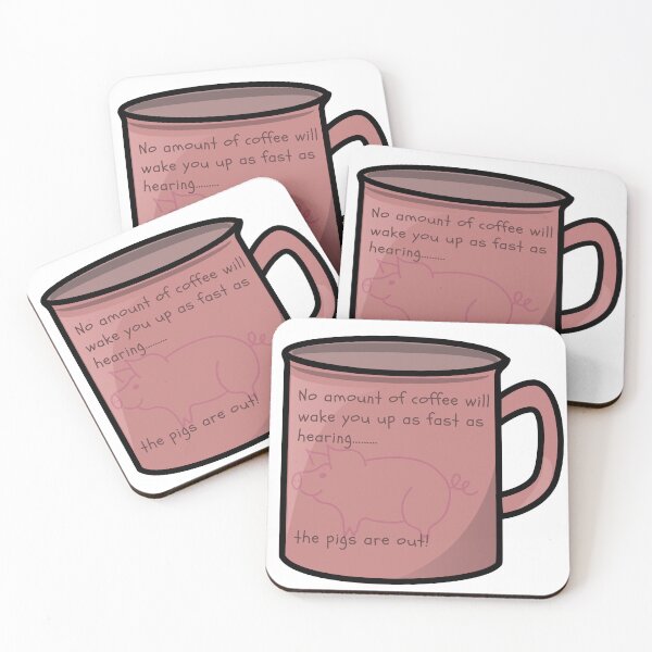 Item preview, No amount of coffee will wake you up like….pigs! designed and sold by scleverfarm.