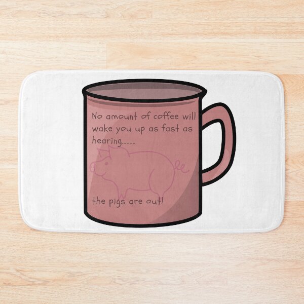 Item preview, No amount of coffee will wake you up like….pigs! designed and sold by scleverfarm.