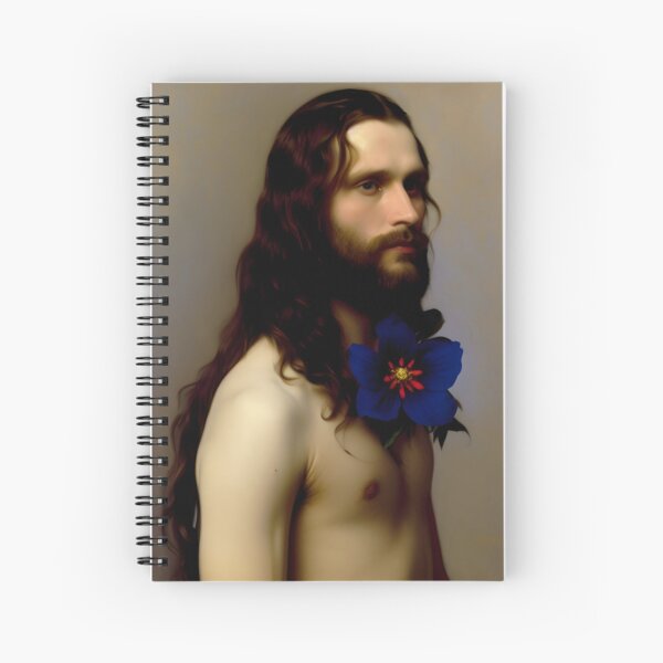 Man with blue flower Spiral Notebook
