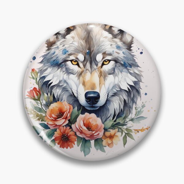 Item preview, wolf with flowers 4 designed and sold by SchokoGoth.
