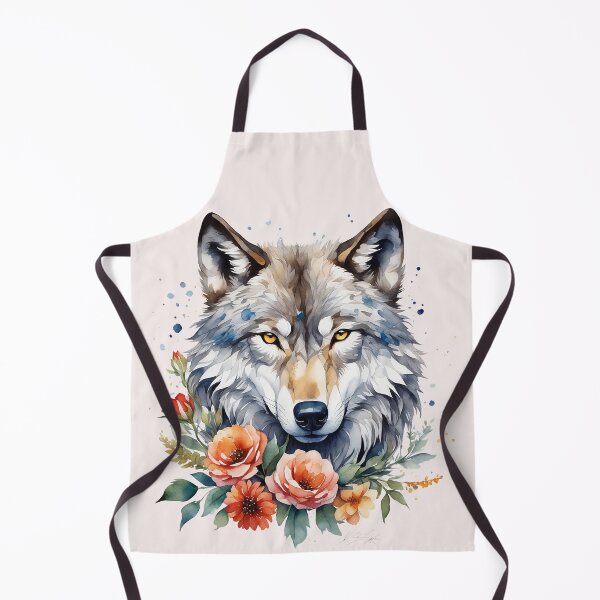 Item preview, wolf with flowers 4 designed and sold by SchokoGoth.