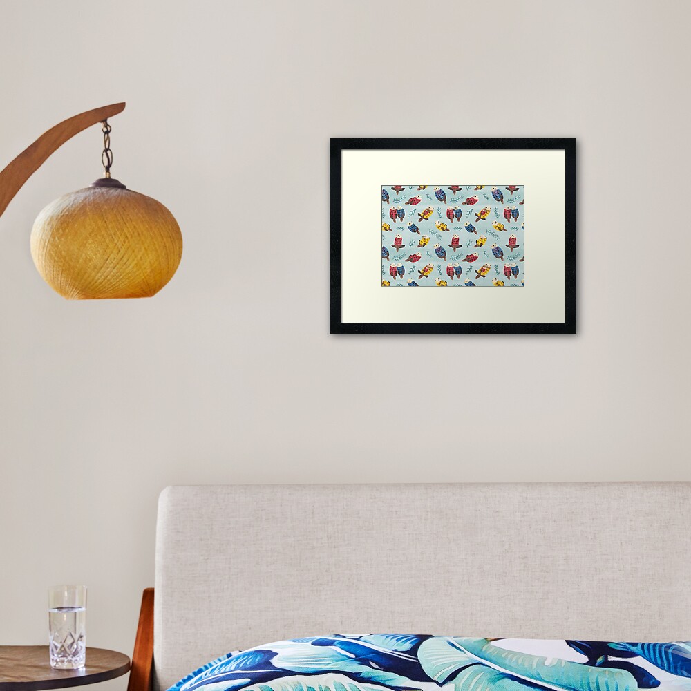 Sea Otters Wearing Plaid Framed Art Print