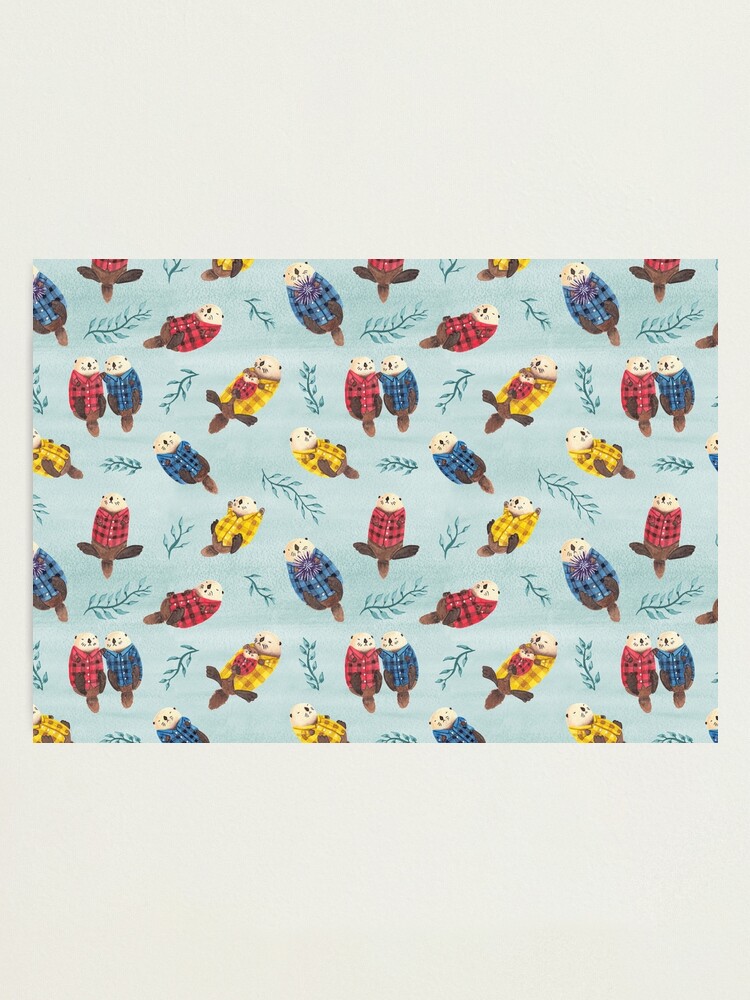 Alternate view of Sea Otters Wearing Plaid Photographic Print