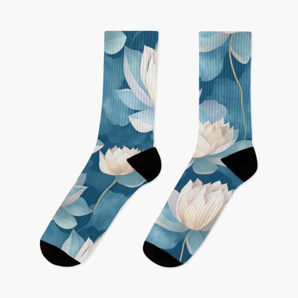 Item preview, Lotus Haven Reverie repeating flower pattern designed and sold by flashyflowers.