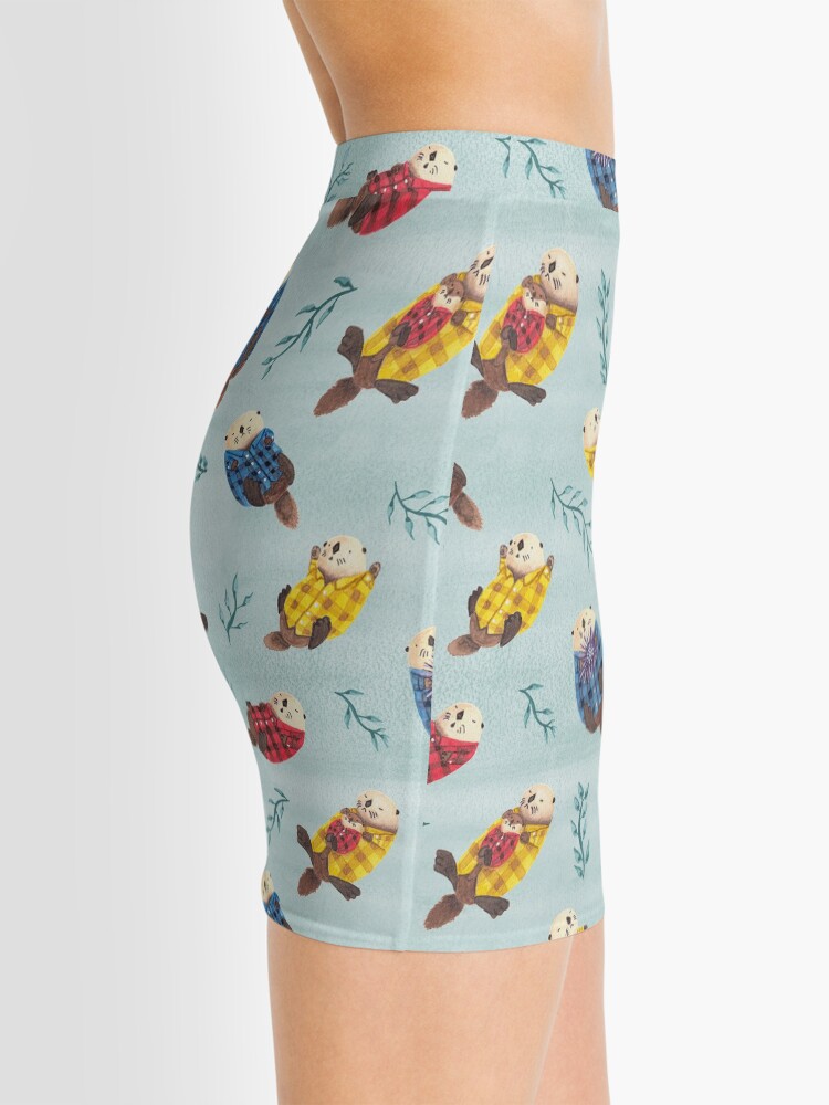 Alternate view of Sea Otters Wearing Plaid Mini Skirt