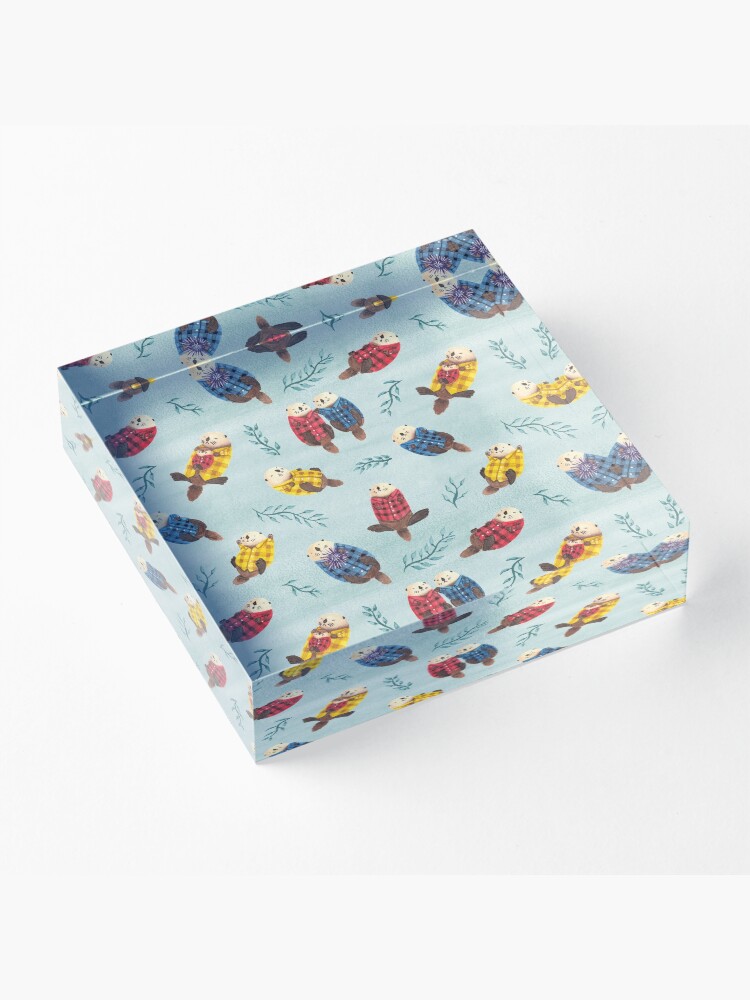 Alternate view of Sea Otters Wearing Plaid Acrylic Block
