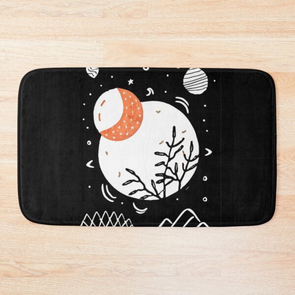 Item preview, Moon Phases in Orange Black and White designed and sold by HanaiPrint.