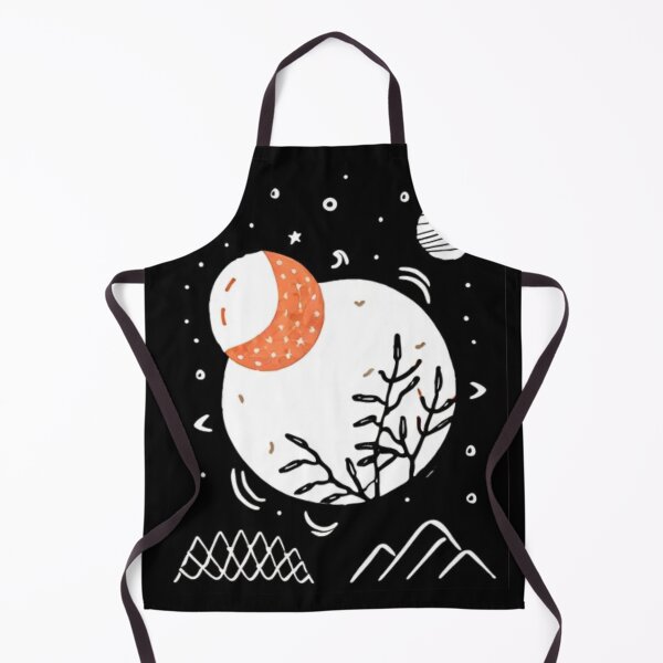 Item preview, Moon Phases in Orange Black and White designed and sold by HanaiPrint.