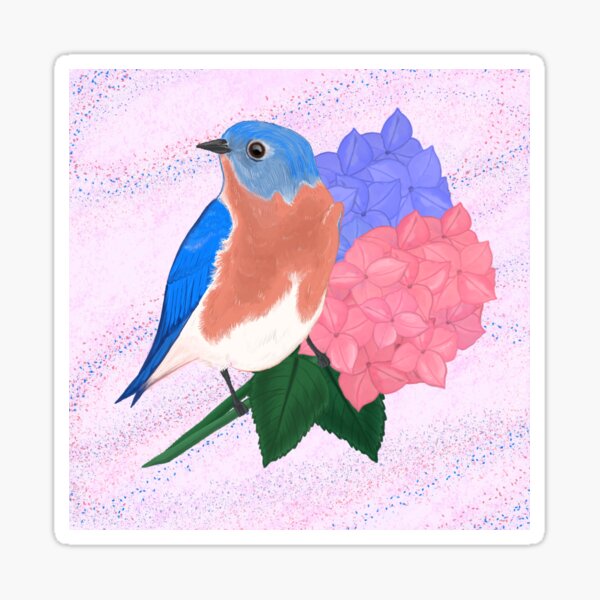 Eastern Bluebird- Trans+ Pride Flag Sticker