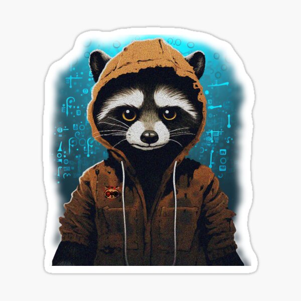TechBandits Raccoon Hacker Sticker