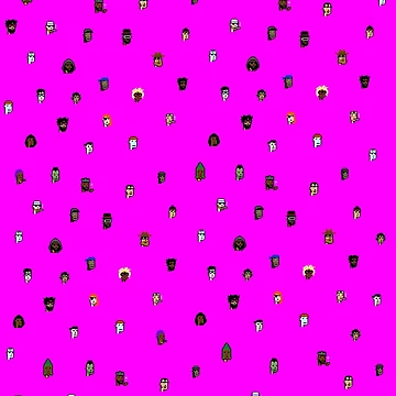Artwork thumbnail, Fuchsia Cryptopunk Pattern by snailsdevil