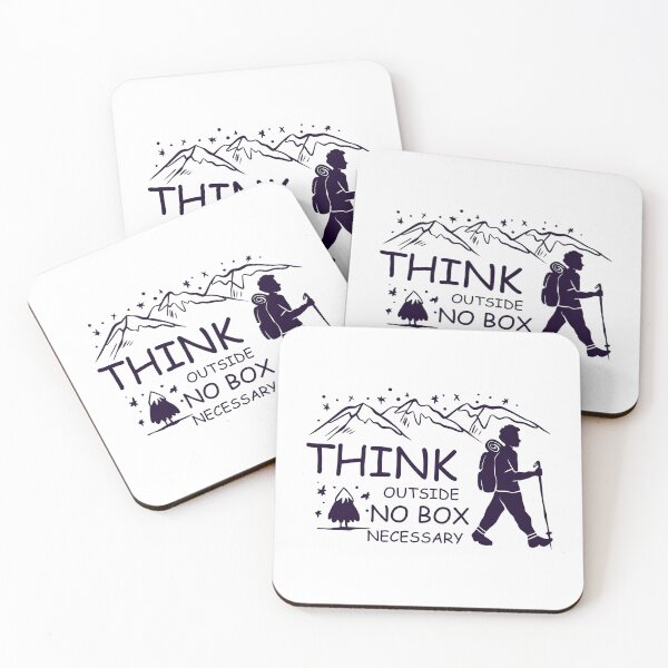 Item preview, Think Outside Funny No Box Necessary Hiking Camping Vintage Graphic  designed and sold by thiag-o.
