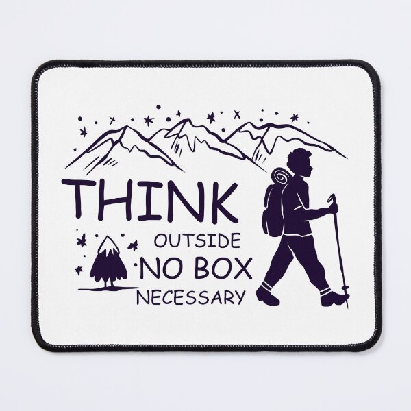 Item preview, Think Outside Funny No Box Necessary Hiking Camping Vintage Graphic  designed and sold by thiag-o.