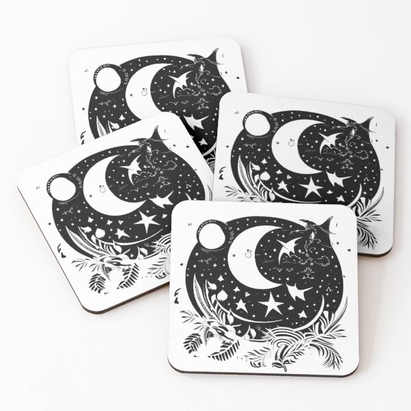 Item preview, Moon Cartoon with Stars and Bubbles designed and sold by HanaiPrint.