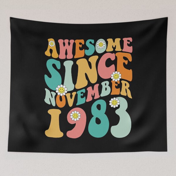 Item preview, Awesome Since November 1983 | Made In 1983 | Retro Groovy Birthday designed and sold by Christina-grich.