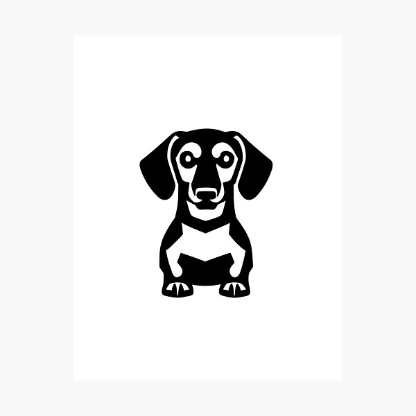 Item preview, Dachshund Dog cute minimal design black/white designed and sold by Leivenaar.