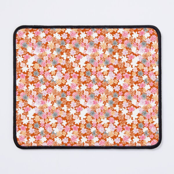 Item preview, Red Ditsy Floral: Orange, Gray, White designed and sold by ara-designs.