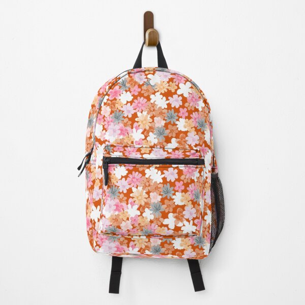 Item preview, Red Ditsy Floral: Orange, Gray, White designed and sold by ara-designs.