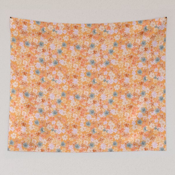 Item preview, Orange Ditsy Floral: Red, Gray, White designed and sold by ara-designs.