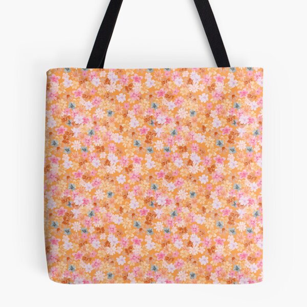 Item preview, Orange Ditsy Floral: Pink, Gray, White designed and sold by ara-designs.