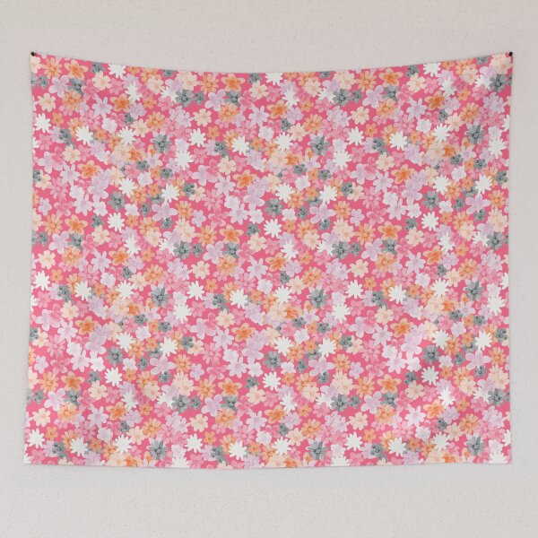 Item preview, Fuchsia Ditsy Floral: Pink, Gray, White designed and sold by ara-designs.