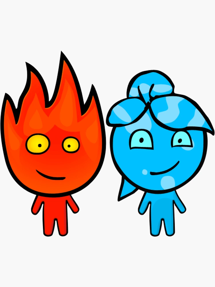 Cute Fire boy and Water girl Sticker for Sale by Chamika69