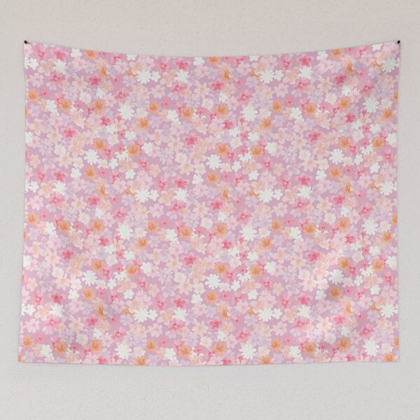 Item preview, Light Pink Ditsy Floral: Orange, Red, White designed and sold by ara-designs.
