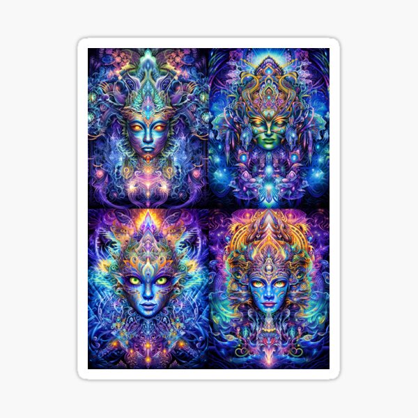 TREE OF LIFE #31 MAGIC MUSHROOM, TEMPLE GARDEN, MEMORY CASTLE, CELESTIAL PALACE, RAINBOW BRIDGE, CRYSTAL DREAMING, SUN, MOON, STAR, IMAGINATION, FAIRY FOREST, COSMIC, FANTASY, HOLY MOUNTAIN, STATION Sticker