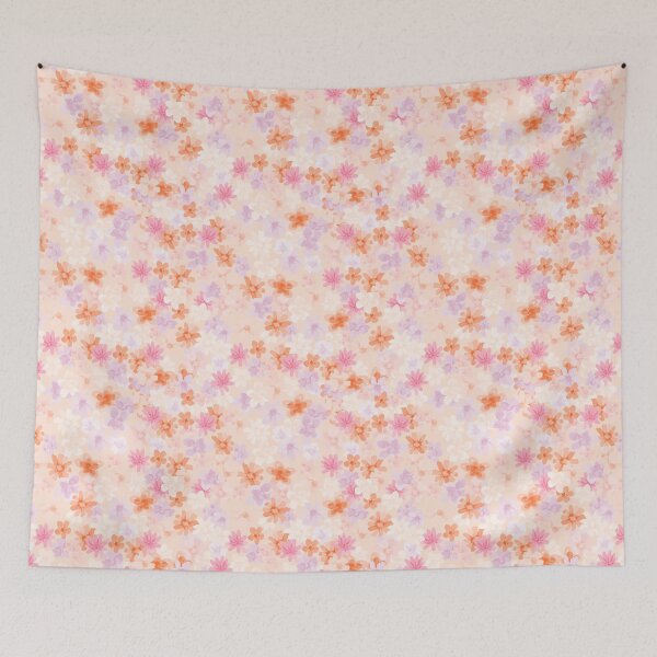 Item preview, Soft Pink Ditsy Floral: Orange, Purple, White designed and sold by ara-designs.