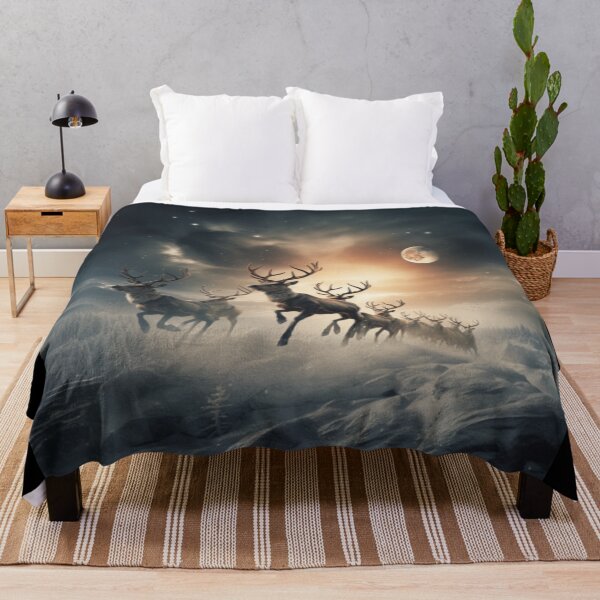 Item preview, reindeer flying across the cloudy sky designed and sold by DanieWoods.