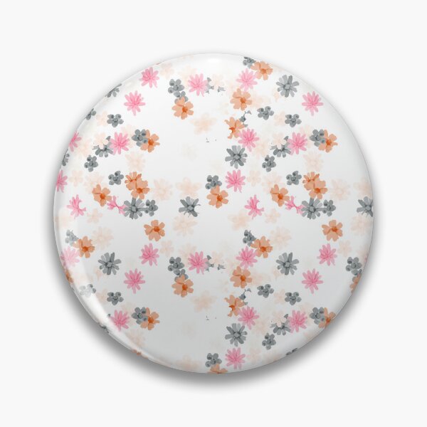 Item preview, White Ditsy Floral: Orange, Gray, Pink designed and sold by ara-designs.