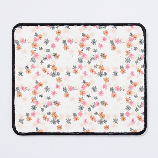 Item preview, White Ditsy Floral: Orange, Gray, Pink designed and sold by ara-designs.