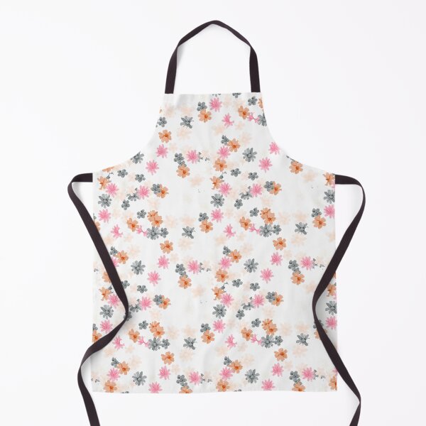 Item preview, White Ditsy Floral: Orange, Gray, Pink designed and sold by ara-designs.