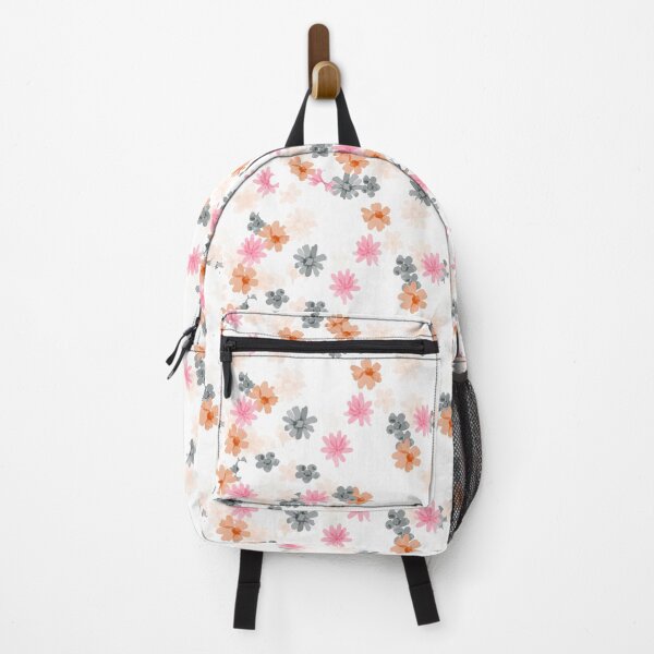 Item preview, White Ditsy Floral: Orange, Gray, Pink designed and sold by ara-designs.
