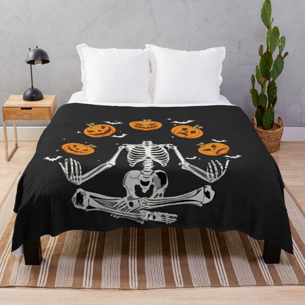 Item preview, Funny Spooky Meditating Yoga Skeleton Halloween Pumpkins designed and sold by Dream-bubble.