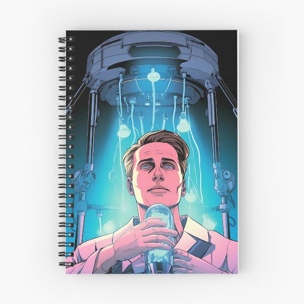 Item preview, Man and machine: Blue light in the glass designed and sold by ArrangedDesigns.