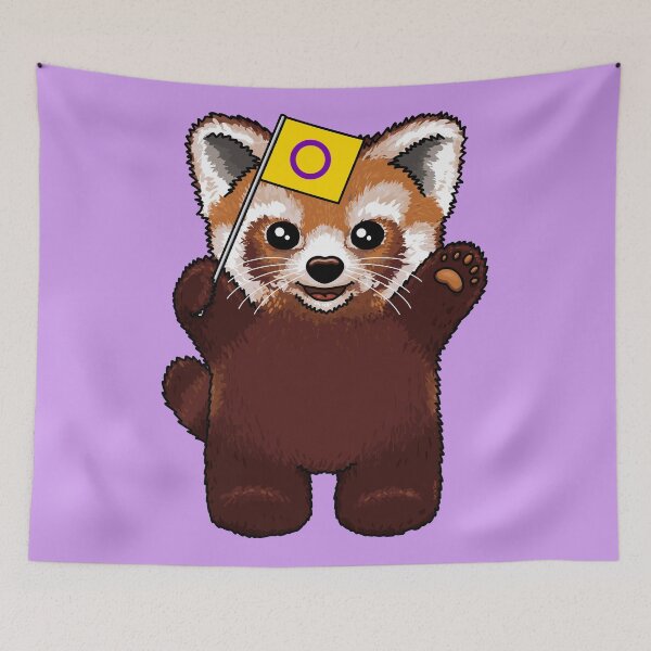 Item preview, Little Red Panda Intersex Pride designed and sold by Art by Veya.