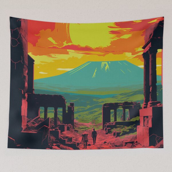 Item preview, A Pop Art Travel Print of Pompeii - Italy designed and sold by StudioRedKoala.