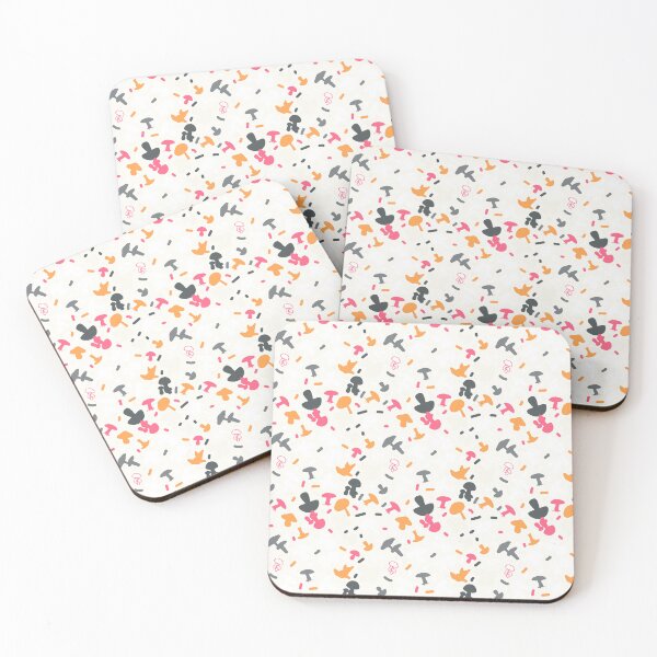 Item preview, White Mushroom Whimsy: Orange, Fuchsia, Gray designed and sold by ara-designs.