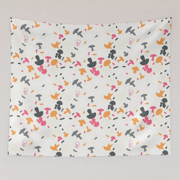 Item preview, White Mushroom Whimsy: Orange, Fuchsia, Gray designed and sold by ara-designs.