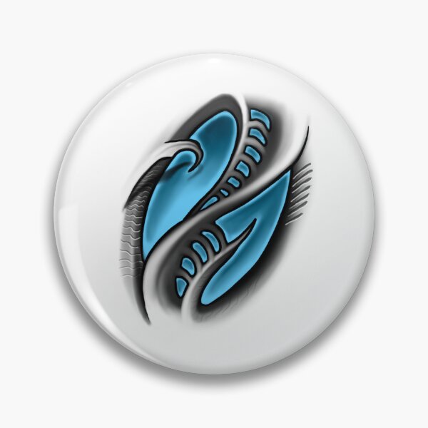 Item preview, Blue biomechanic art modern designed and sold by HeArtTattoo.