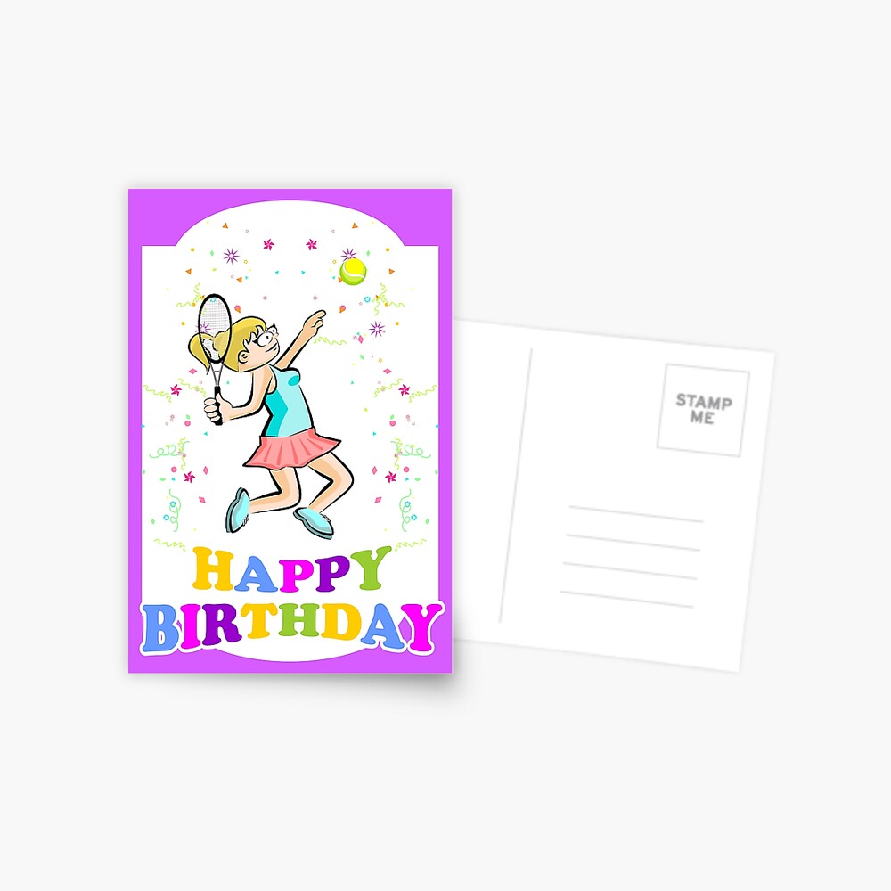 Carte De Vœux Joyeux Anniversaire Pour La Meilleure Joueuse De Tennis Par Megasitiodesign Redbubble