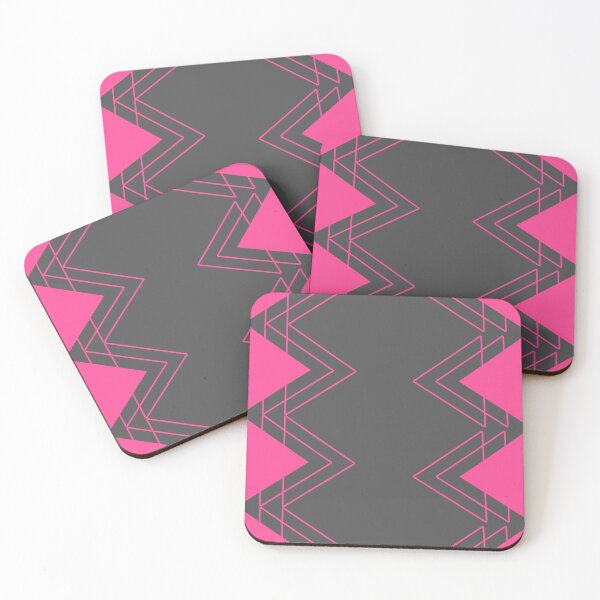 Item preview, Geometric pink dark grey triangel pattern designed and sold by Delicarte.