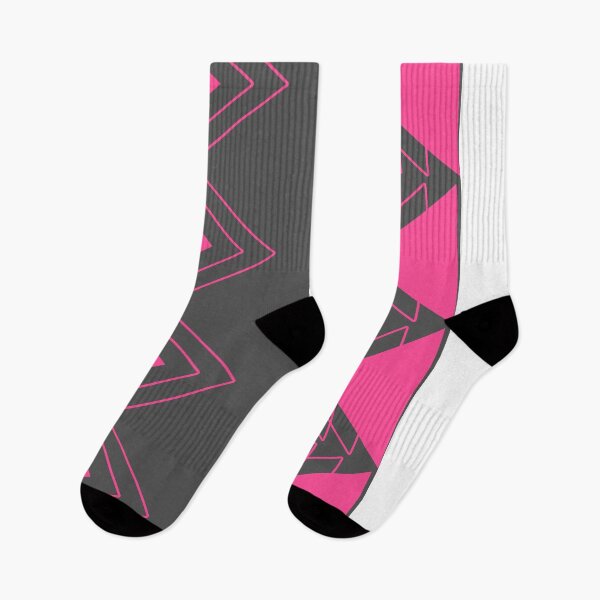 Item preview, Geometric pink dark grey triangel pattern designed and sold by Delicarte.