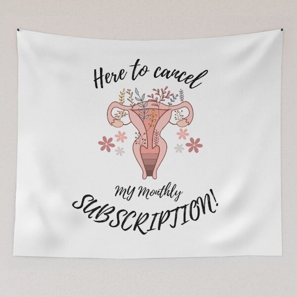 Item preview, Funny Hysterectomy Greeting Card | Here to cancel my monthly subscription designed and sold by BestTienda.