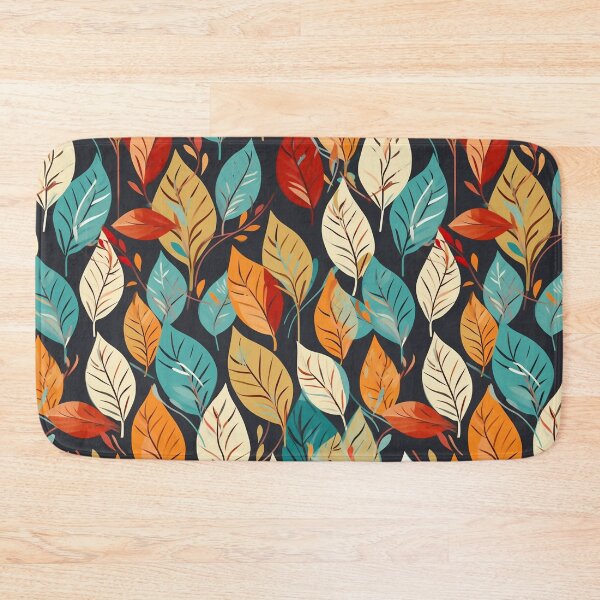 Item preview, Pretty Leaf Design in Teal, Green, Orange, and White designed and sold by LWLDesigns.