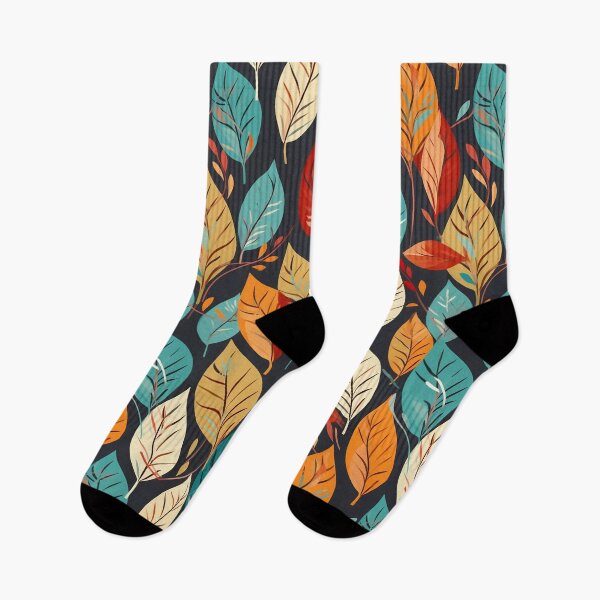 Item preview, Pretty Leaf Design in Teal, Green, Orange, and White designed and sold by LWLDesigns.