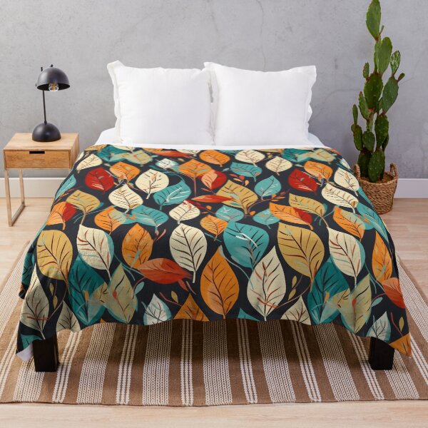 Item preview, Pretty Leaf Design in Teal, Green, Orange, and White designed and sold by LWLDesigns.